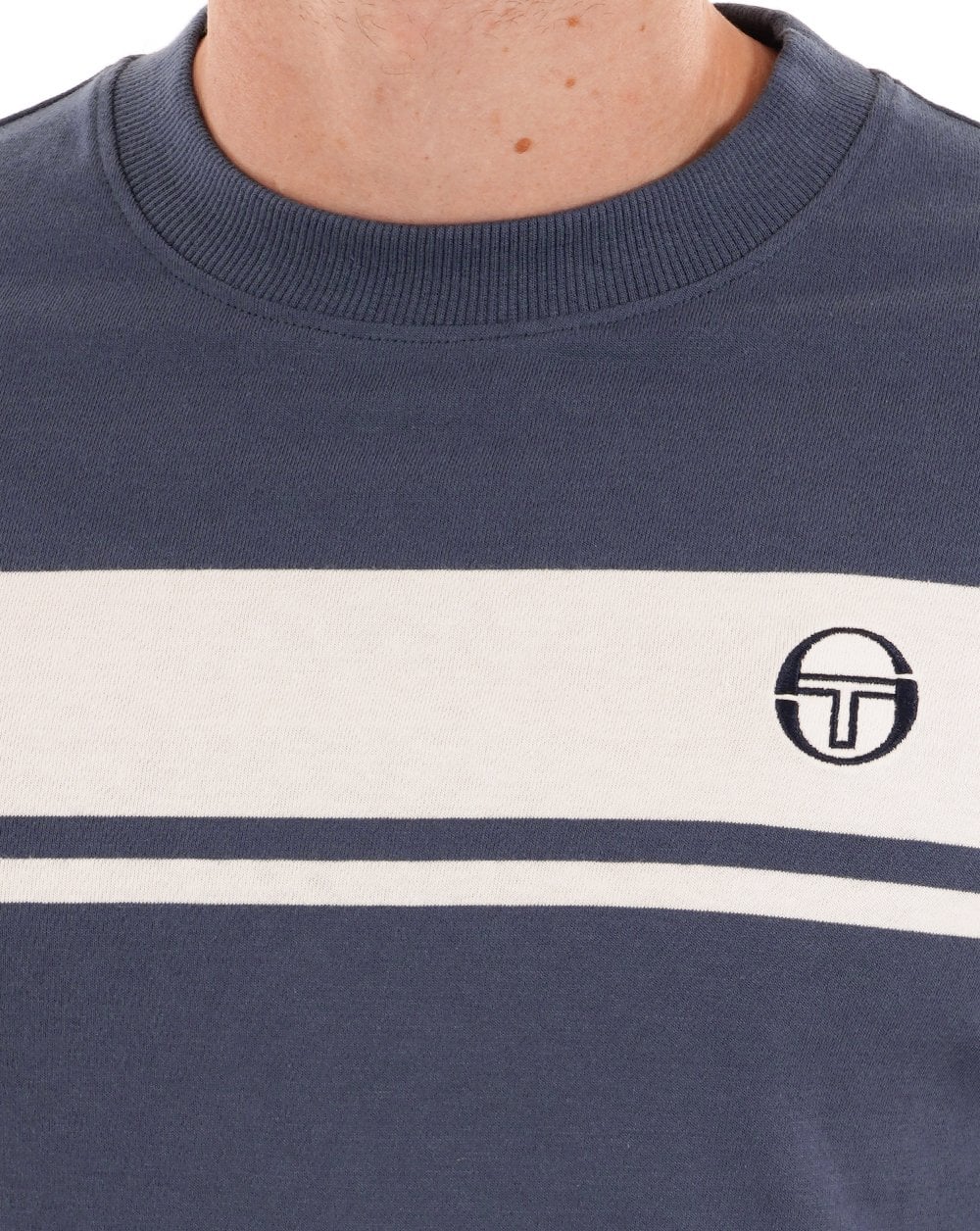 Sergio Tacchini Masters T Shirt Vintage Navy Gardenia - Image 2