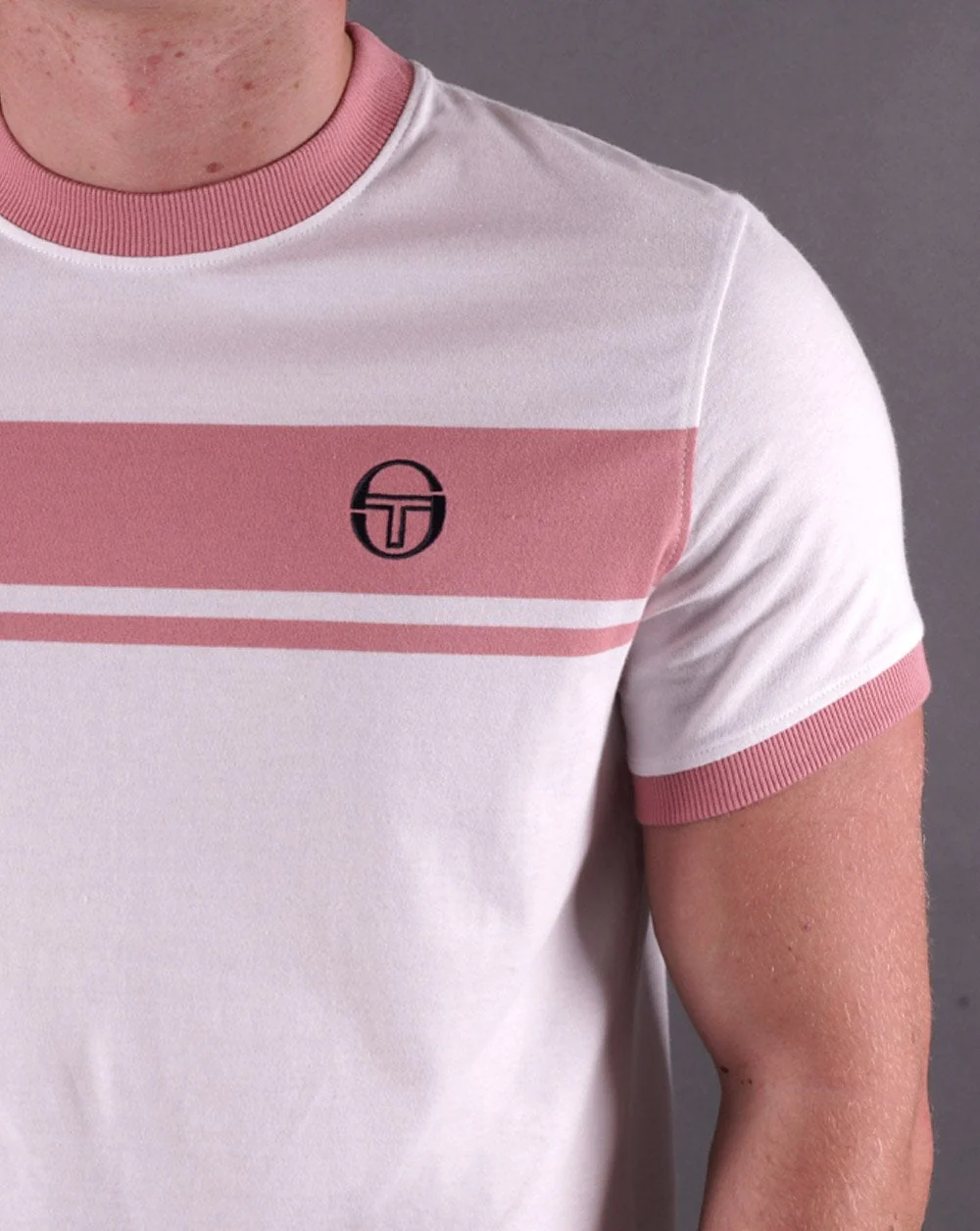 Sergio Tacchini Masters T Shirt White/Deep Pink - Image 3