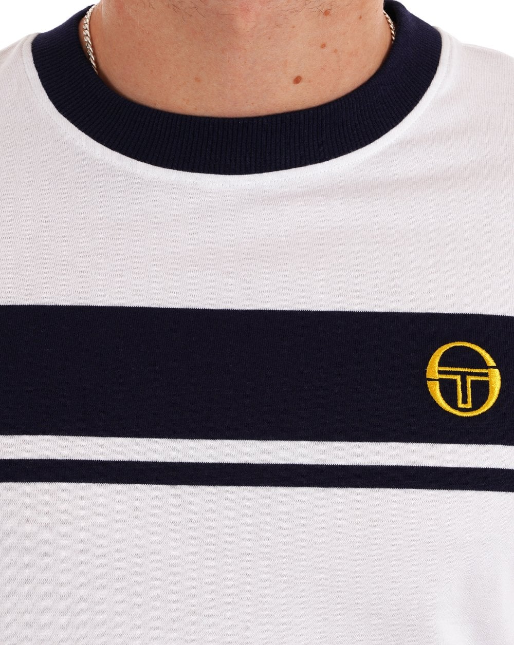 Sergio Tacchini Masters T Shirt White Navy - Image 2