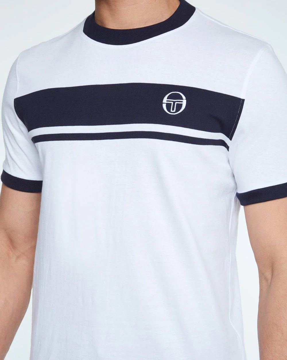 Sergio Tacchini Masters T Shirt White Navy - Image 2