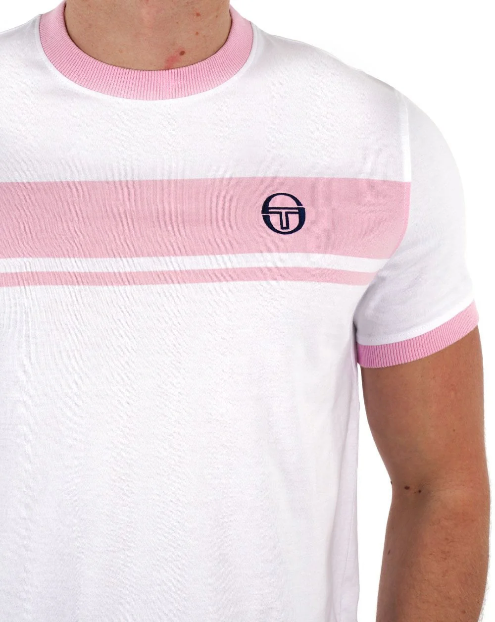 Sergio Tacchini Masters T Shirt White/Pink - Image 3