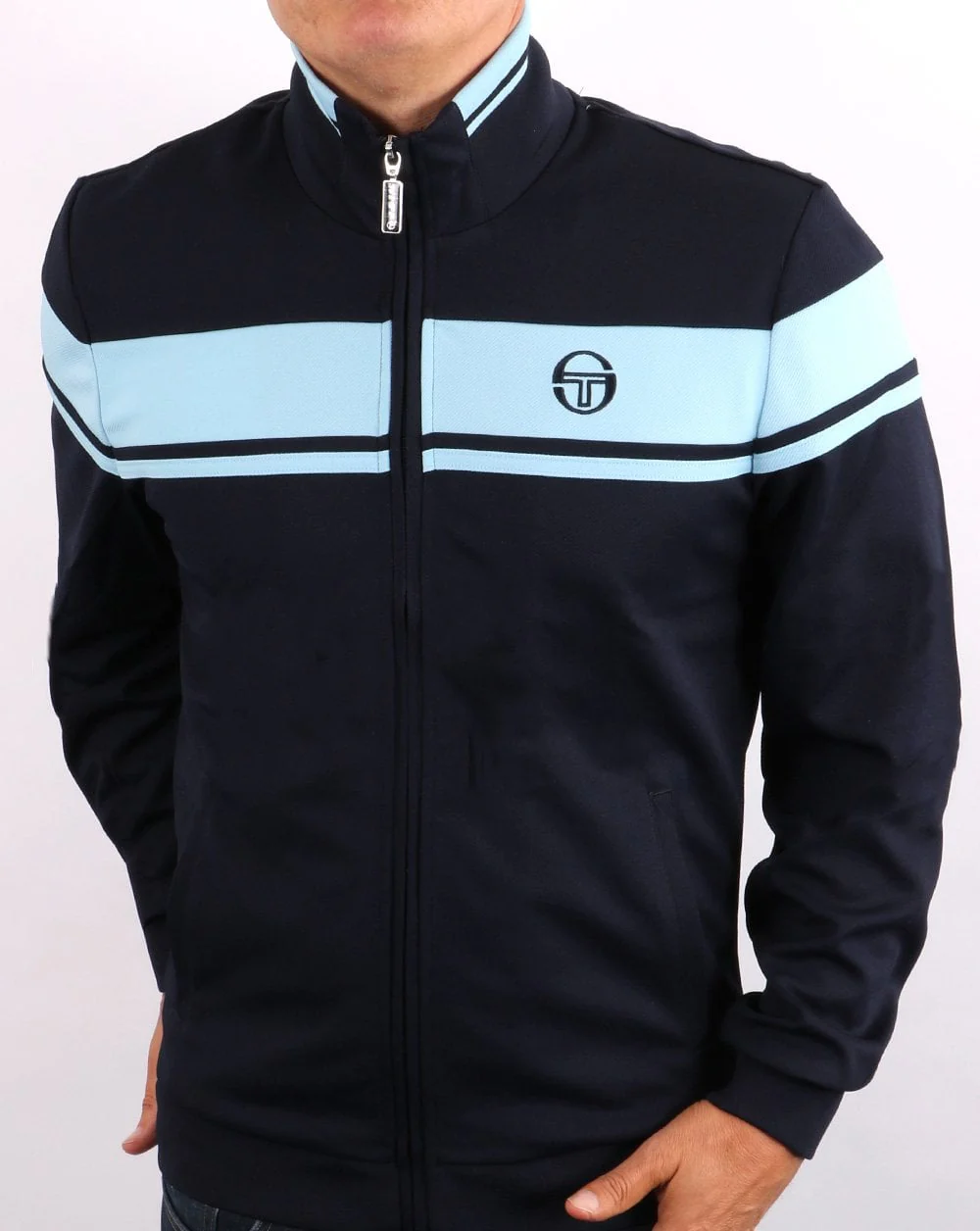 Sergio Tacchini Masters Tipped Track Top Navy/Sky