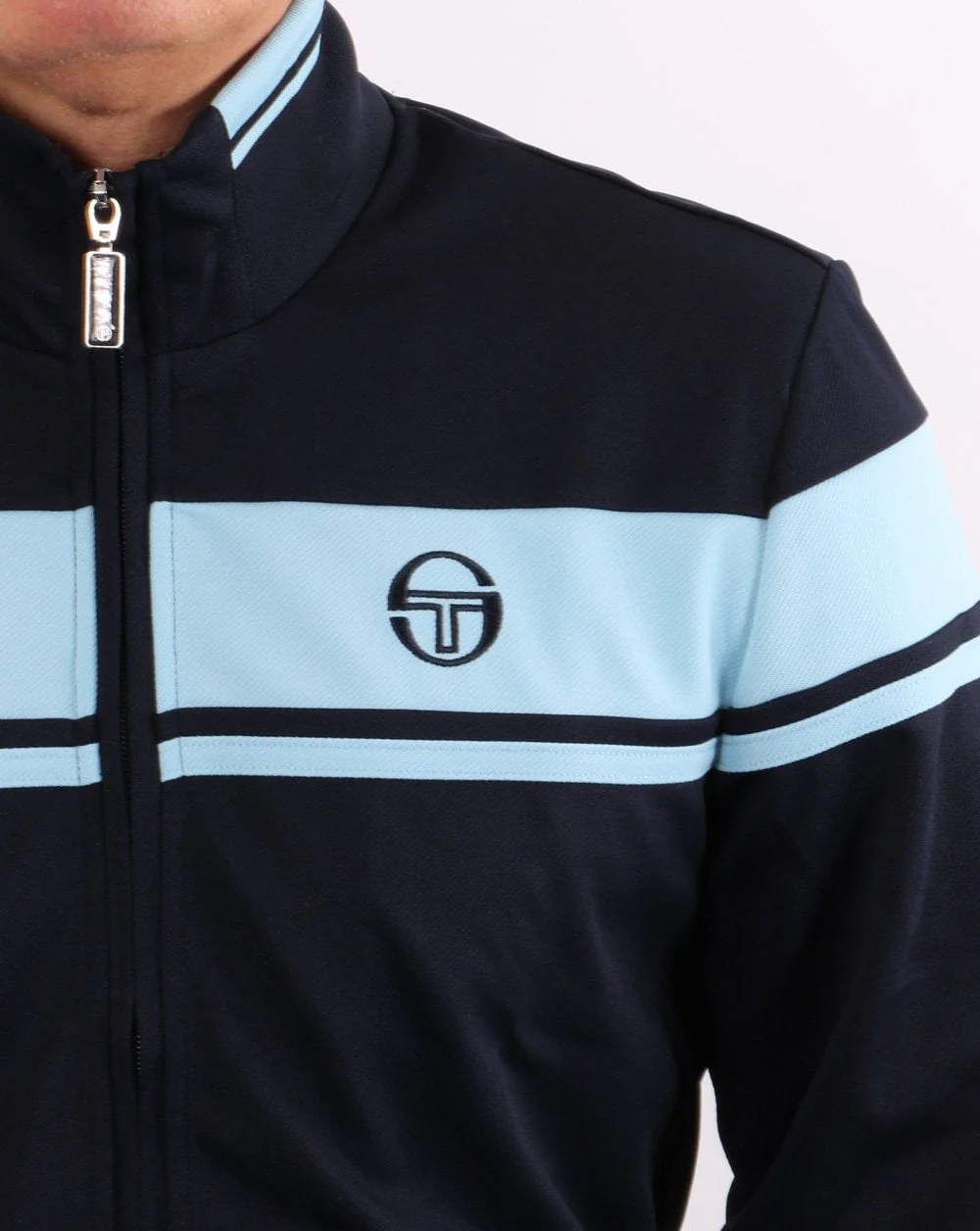 Sergio Tacchini Masters Tipped Track Top Navy/Sky - Image 4