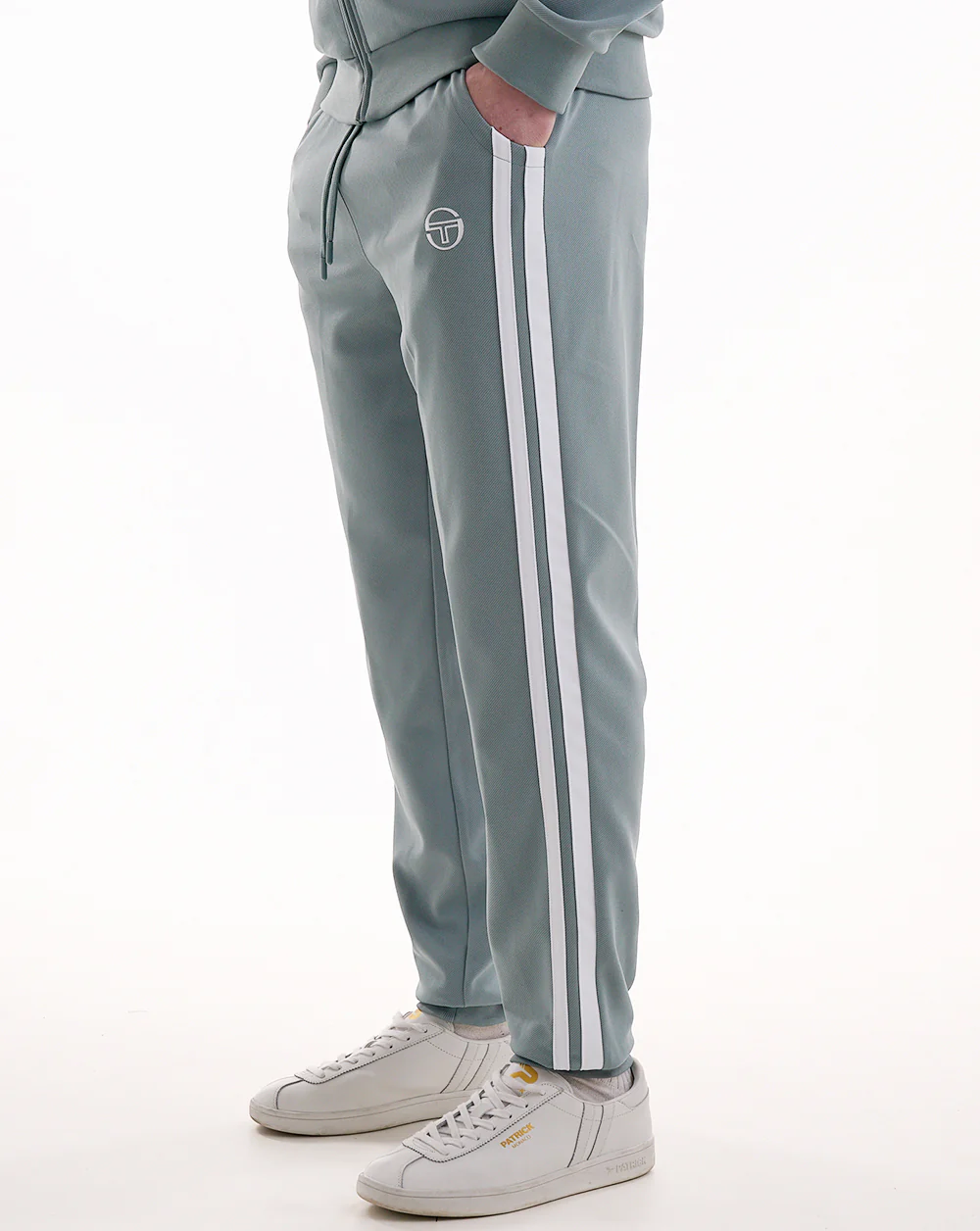 Sergio Tacchini 2 Stripe Track Pants Lead White - Image 4