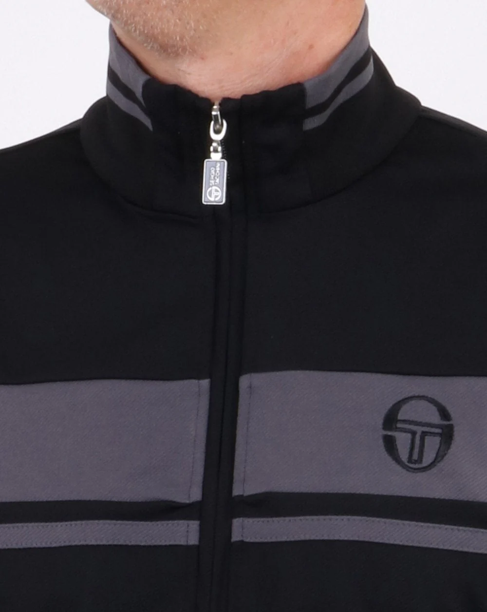 Sergio Tacchini Masters Track Top Black/grey - Image 3
