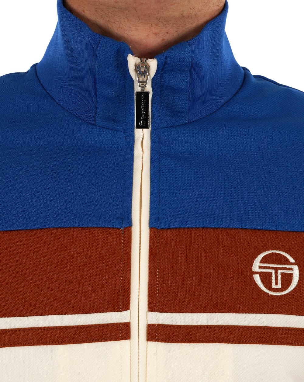 Sergio Tacchini Masters Track Top Blue Choc Gardenia - Image 2