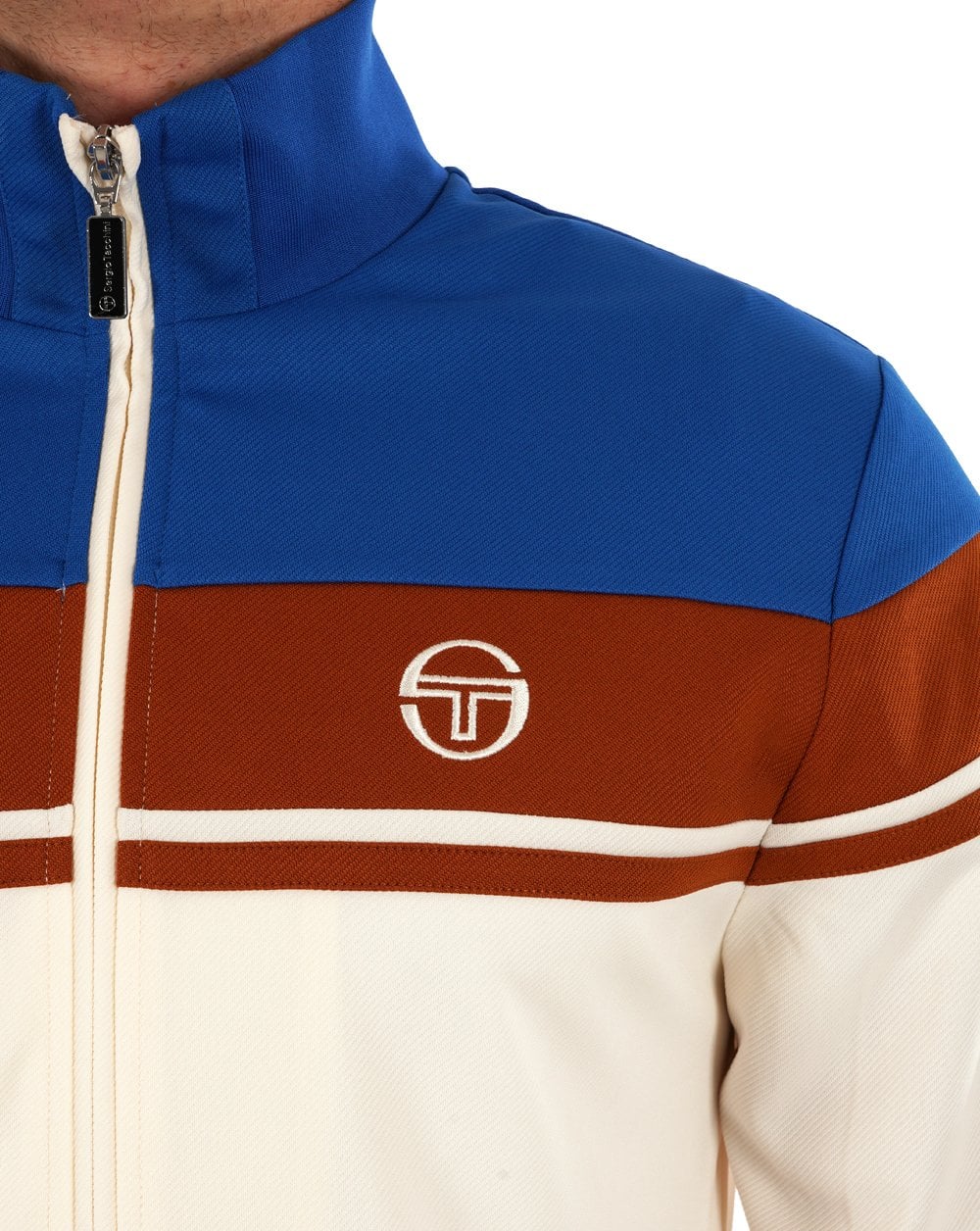 Sergio Tacchini Masters Track Top Blue Choc Gardenia - Image 3