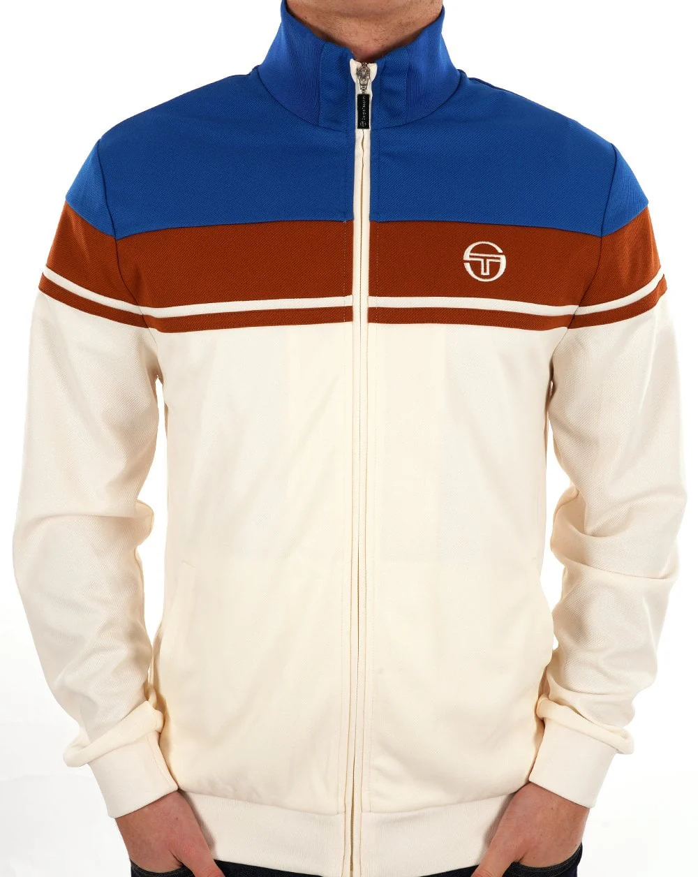 Sergio Tacchini Masters Track Top Blue Choc Gardenia - Image 4