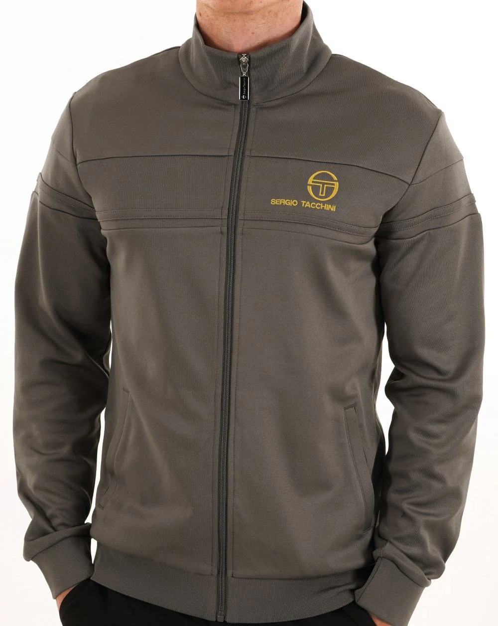 Sergio Tacchini Masters Track Top Charcoal Grey - Image 2