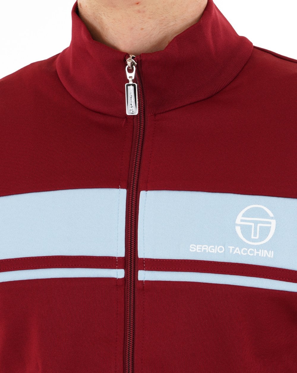 Sergio Tacchini Masters Track Top Claret/Sky Blue - Image 3