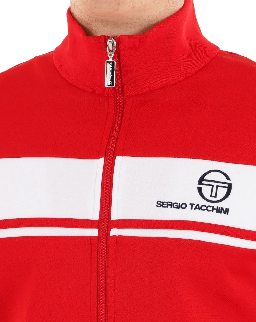 Sergio Tacchini Masters Track Top Dark Red / White - Image 2