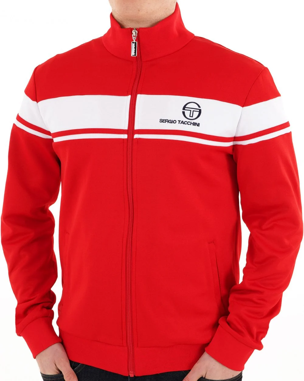 Sergio Tacchini Masters Track Top Dark Red / White - Image 3