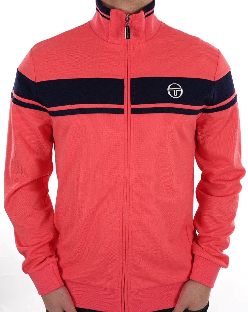 Sergio Tacchini Masters Track Top Deep Coral / DK Navy