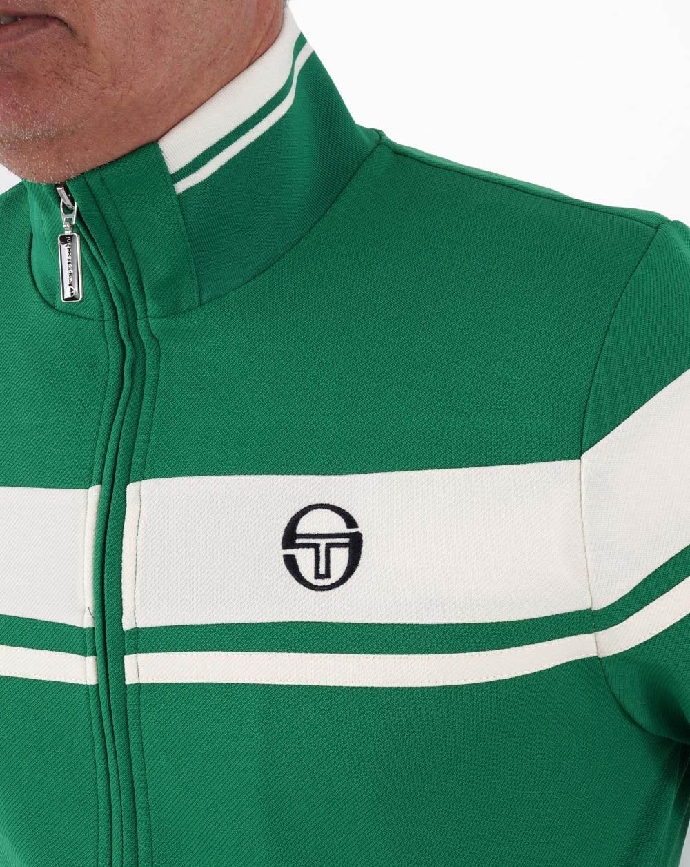 Sergio Tacchini Masters Track Top Green/Off White - Image 2