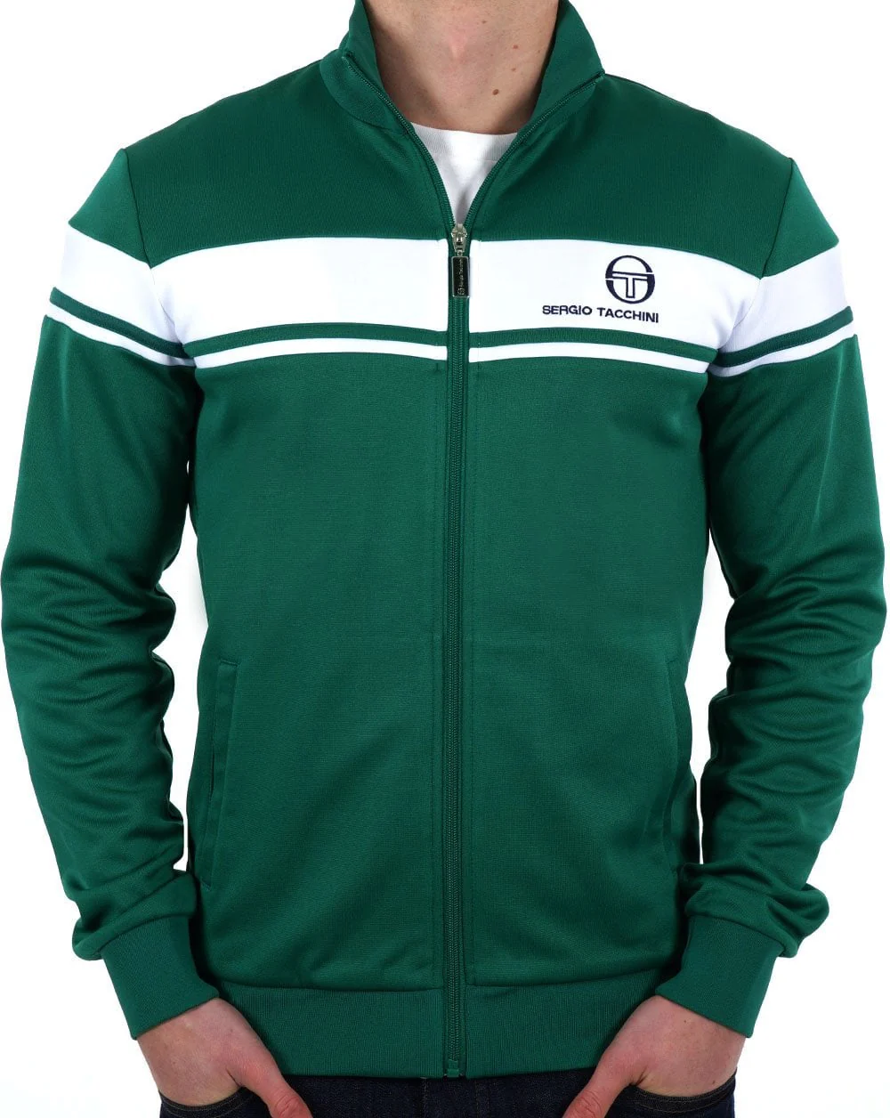 Sergio Tacchini Masters Track Top Green / White - Image 3