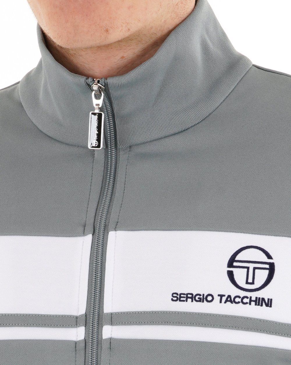 Sergio Tacchini Masters Track Top Lead/White - Image 3