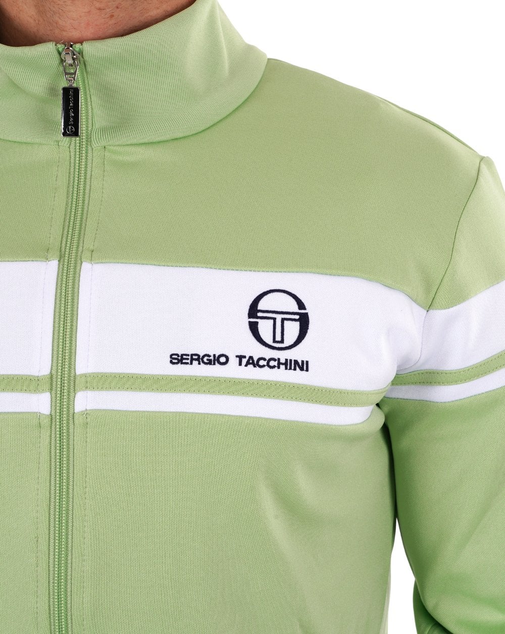 Sergio Tacchini Masters Track Top Lt Green White - Image 2