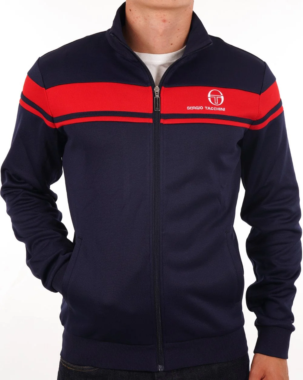 Sergio Tacchini Masters Track Top Navy Blue/Dark Red - Image 2