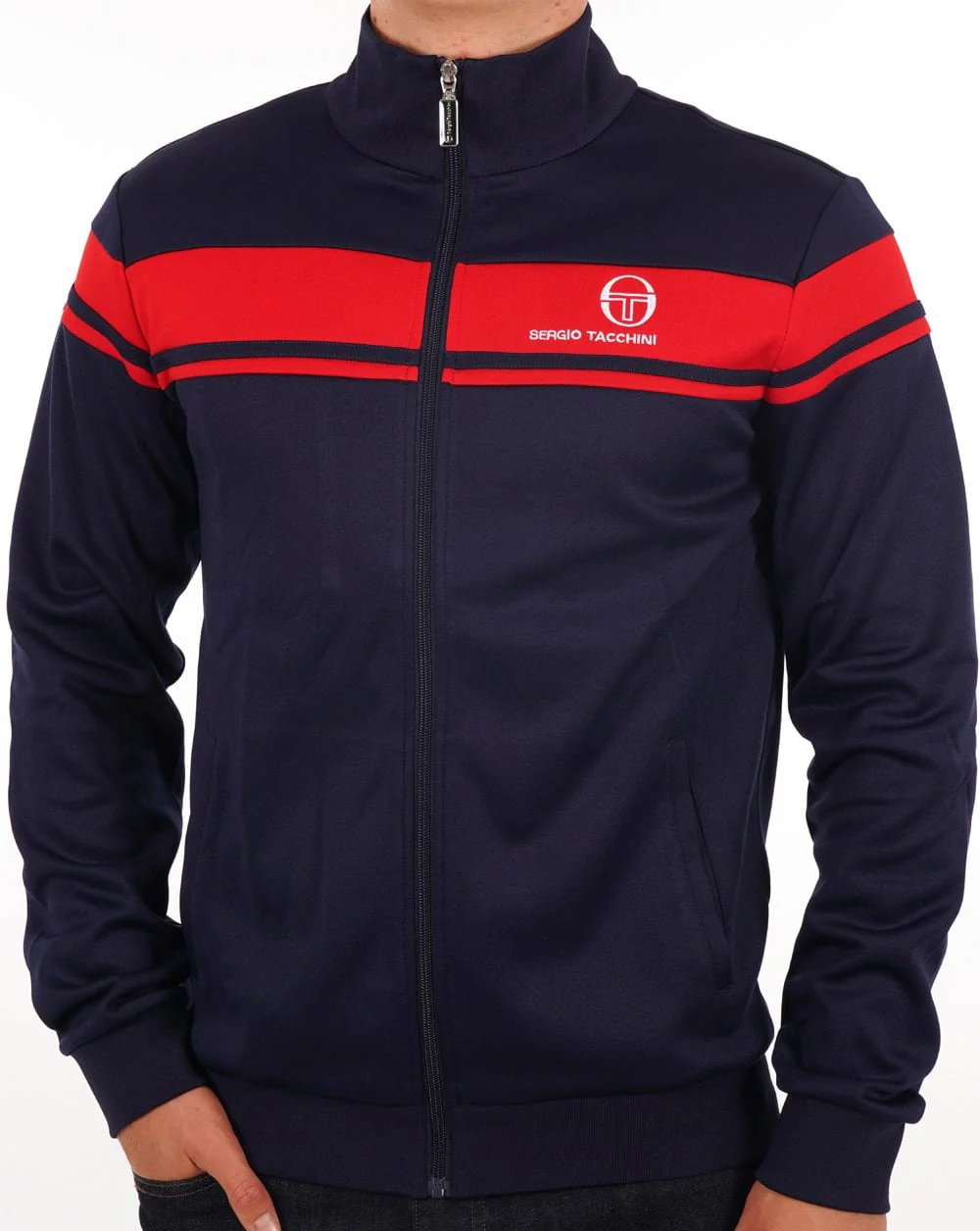 Sergio Tacchini Masters Track Top Navy Blue/Dark Red - Image 4