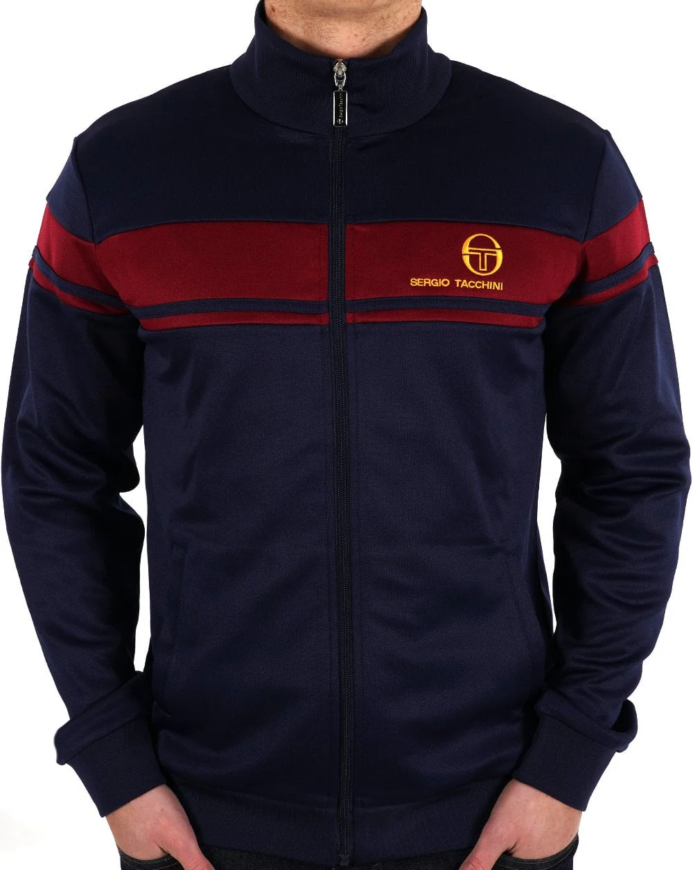 Sergio Tacchini Masters Track Top Navy Burgundy