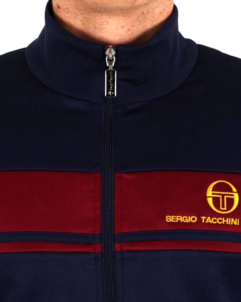 Sergio Tacchini Masters Track Top Navy Burgundy - Image 2