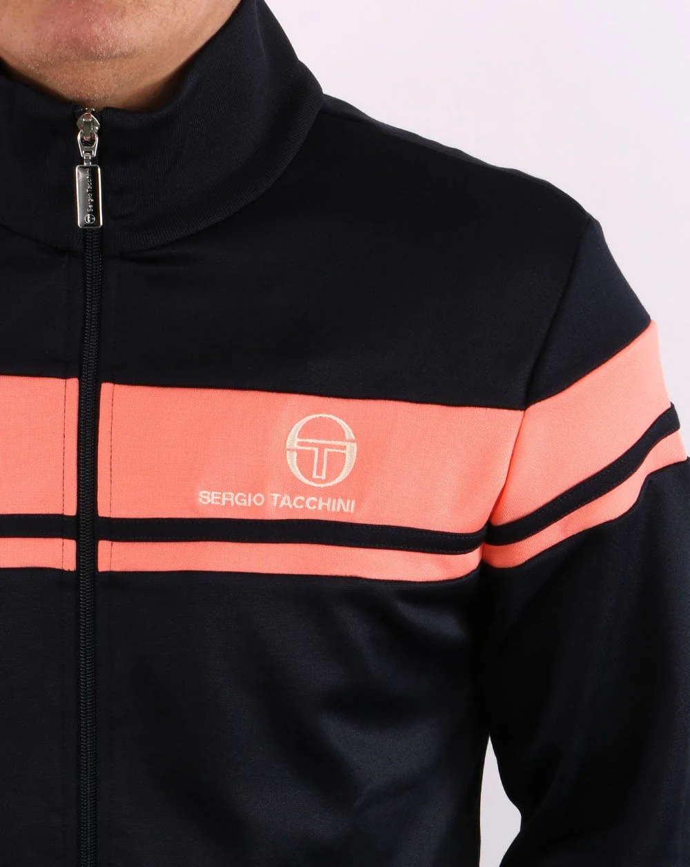 Sergio Tacchini Masters Track Top Navy/Coral - Image 2