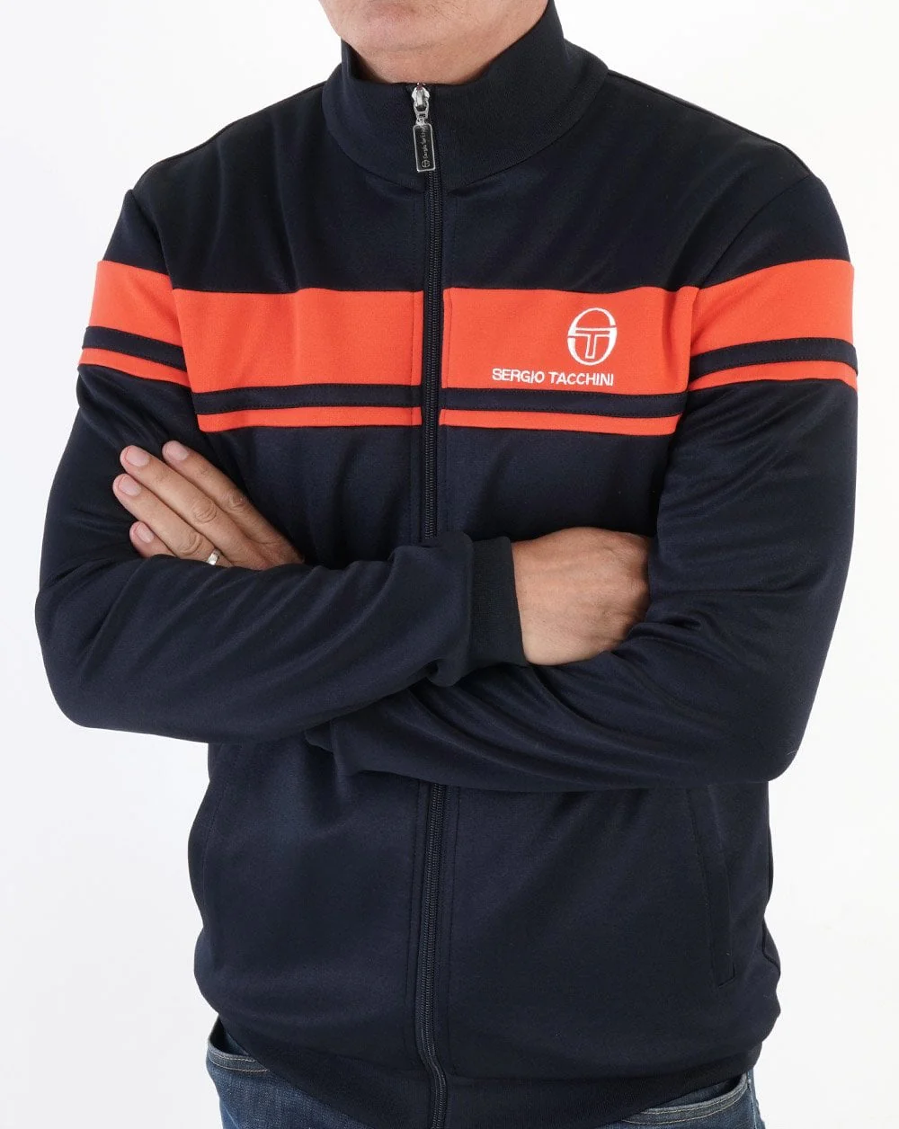 Sergio Tacchini Masters Track Top Navy/Orange - Image 2
