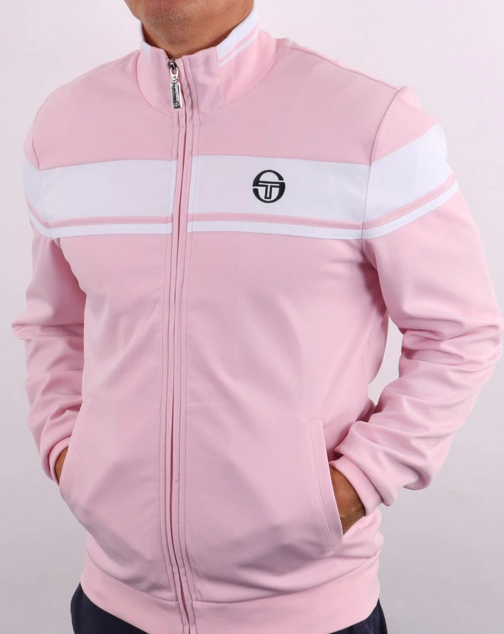 Sergio Tacchini Masters Track Top Pink/White - Image 3