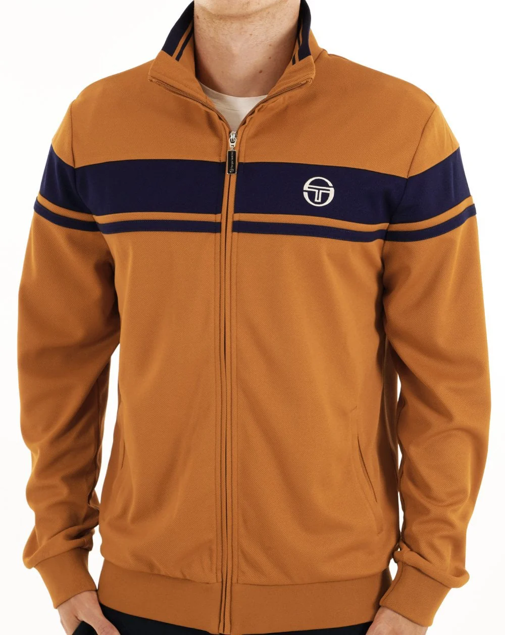 Sergio Tacchini Masters Track Top Pumpkin/Navy Blue - Image 3