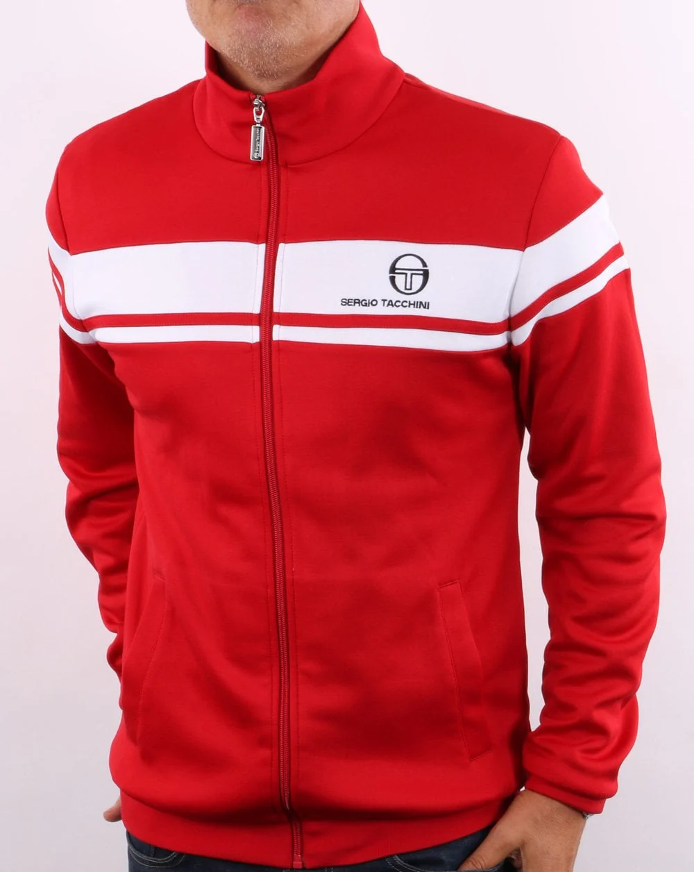 Sergio Tacchini Masters Track Top Red/White - Image 5