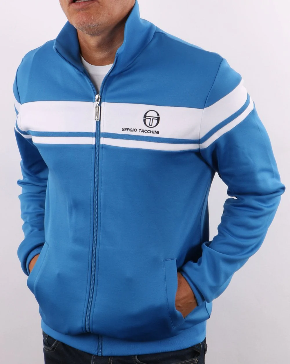 Sergio Tacchini Masters Track Top Royal /White - Image 5