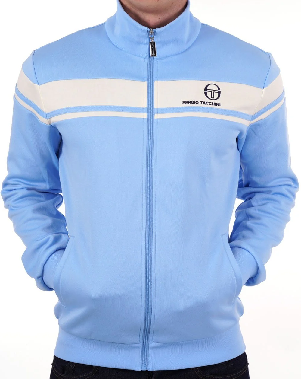 Sergio Tacchini Masters Track Top Sky Blue/Gardenia - Image 3