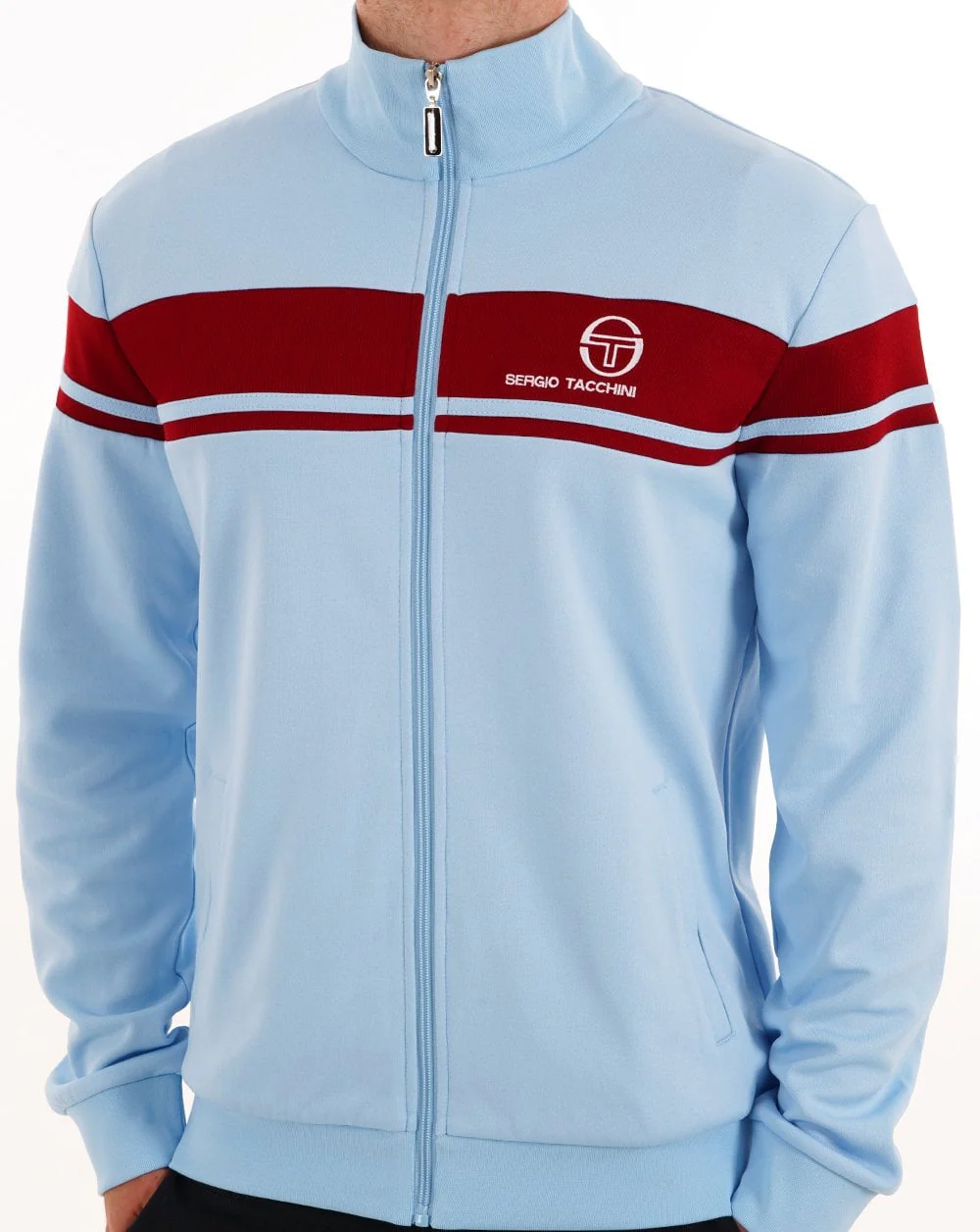 Sergio Tacchini Masters Track Top Sky / Claret - Image 2