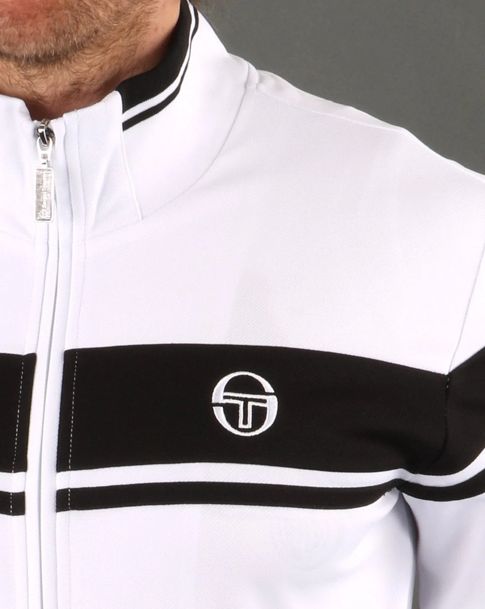 Sergio Tacchini Masters Track Top White/Black - Image 3