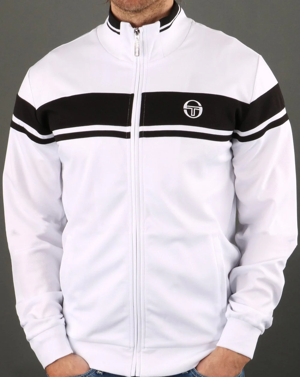 Sergio Tacchini Masters Track Top White/Black - Image 4