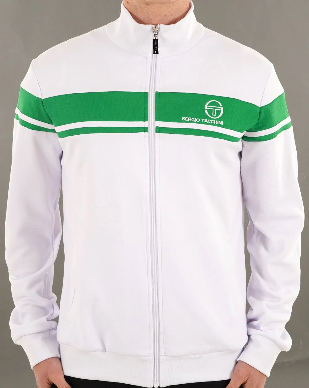 Sergio Tacchini Masters Track Top White / Fern Green - Image 2