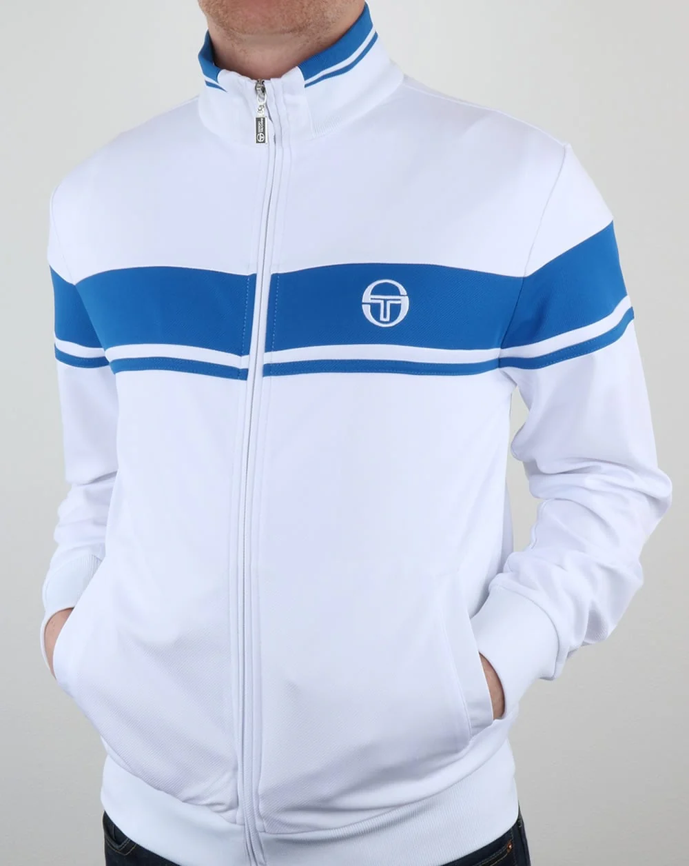 Sergio Tacchini Masters Track Top White/Royal - Image 4