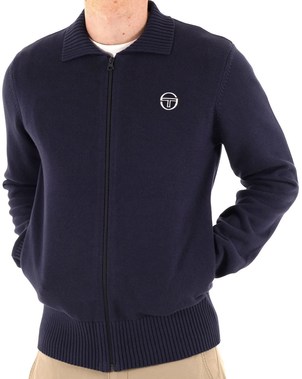 Sergio Tacchini Full Zip Collars Knit Navy - Image 4