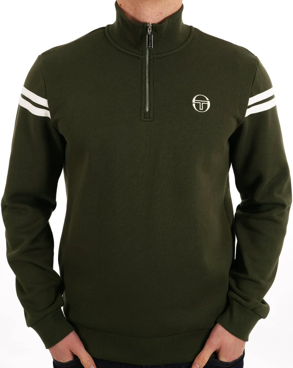 Sergio Tacchini Maurizio 1/4 Zip Sweat Khaki - Image 2
