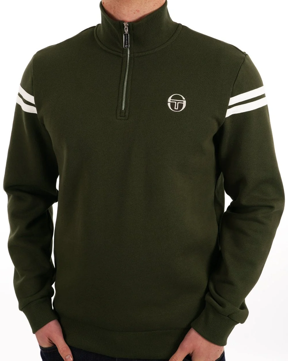 Sergio Tacchini Maurizio 1/4 Zip Sweat Khaki - Image 3