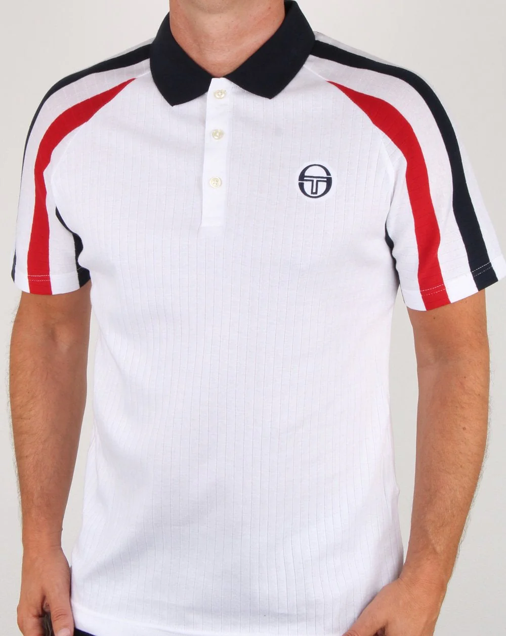 Sergio Tacchini Mcenroe Blow Polo Shirt White/navy/red