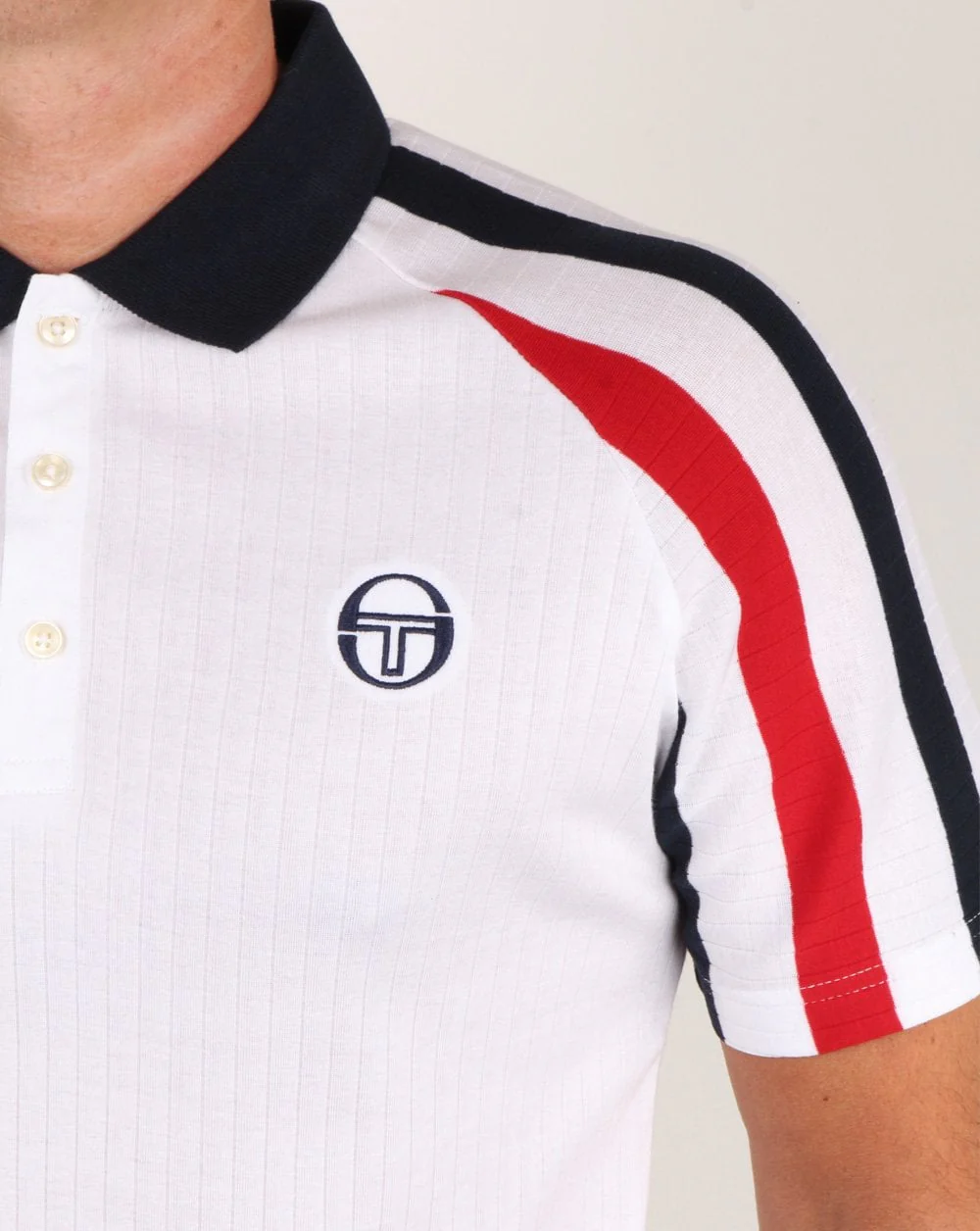 Sergio Tacchini Mcenroe Blow Polo Shirt White/navy/red - Image 2