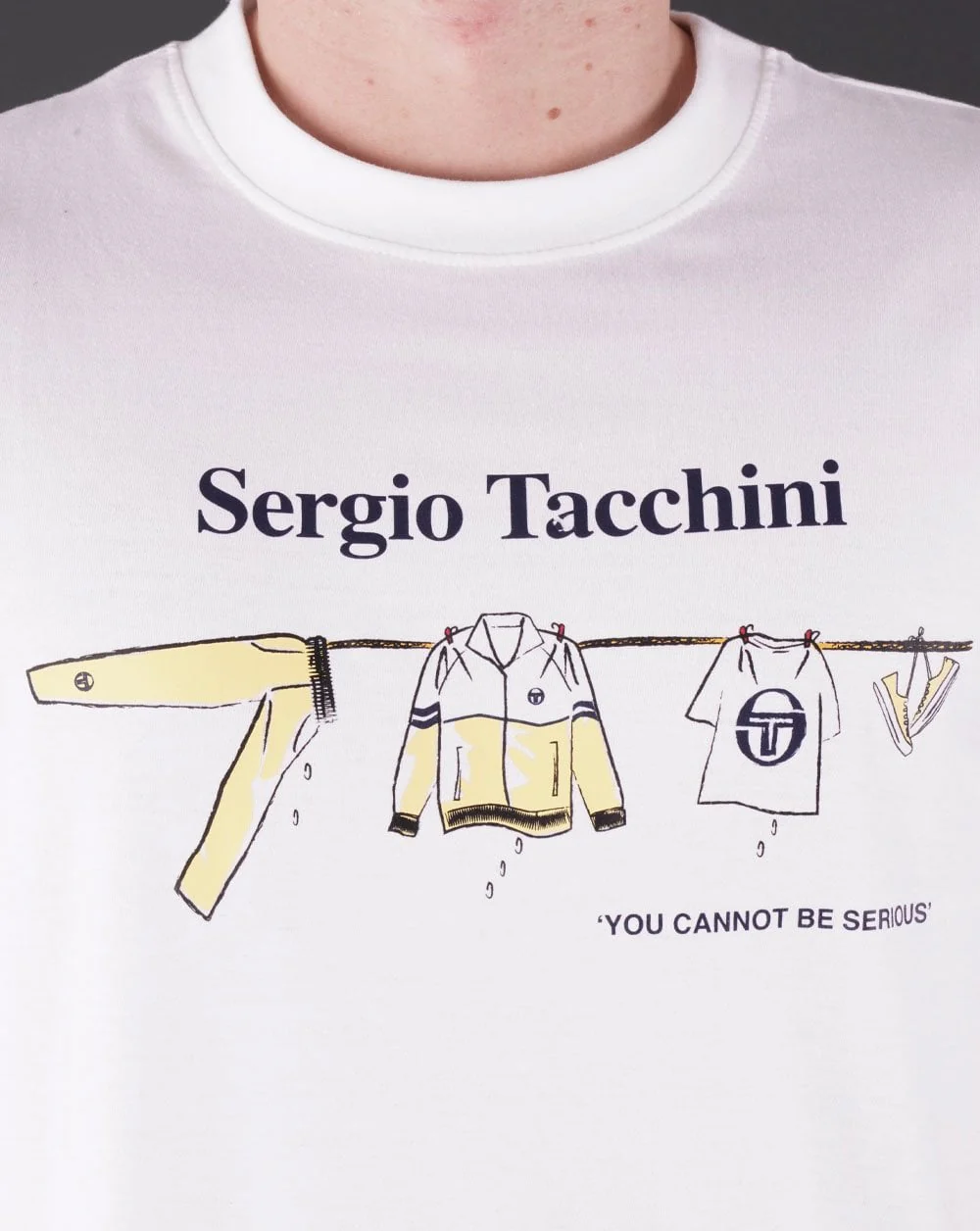 Sergio Tacchini Migliore T Shirt White/Yellow - Image 2