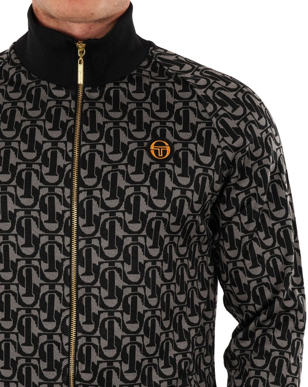 Sergio Tacchini Monogram Track Jacket Black Charcoal - Image 3