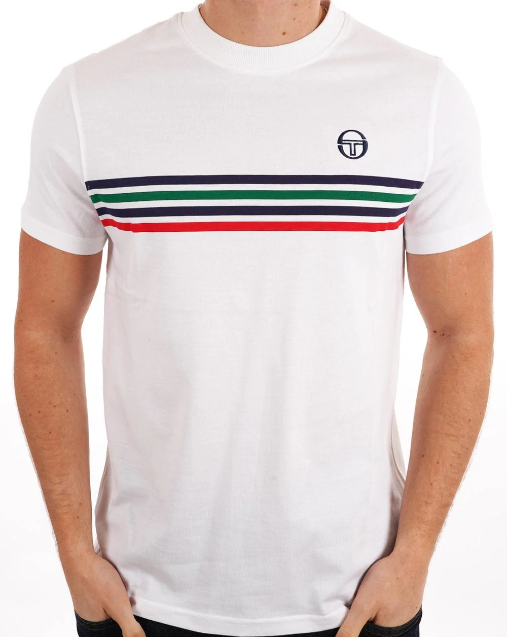 Sergio Tacchini Multi Stripe T Shirt White