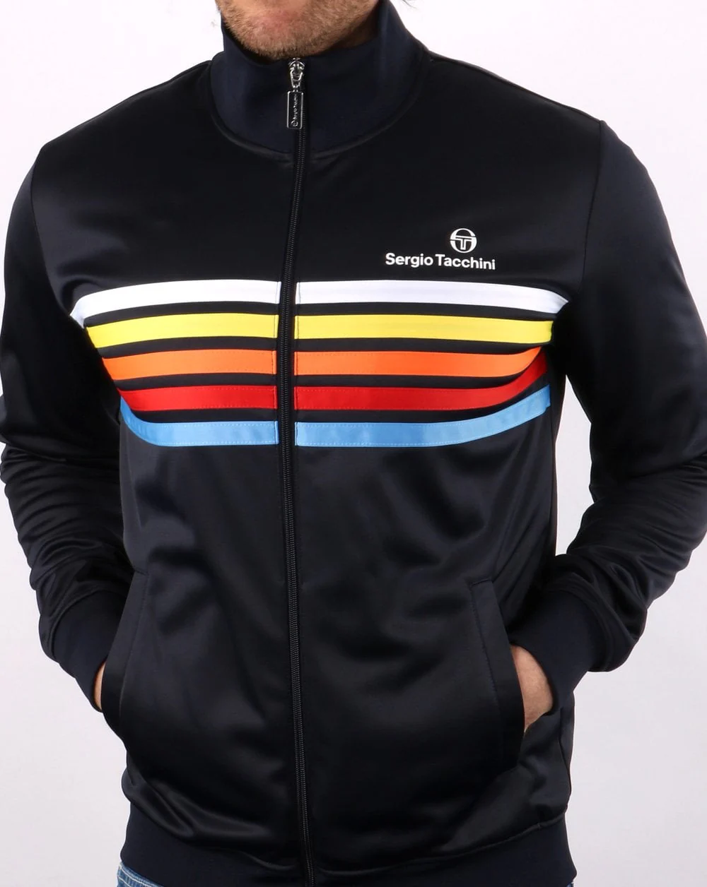 Sergio Tacchini Multi Stripe Track Top Navy