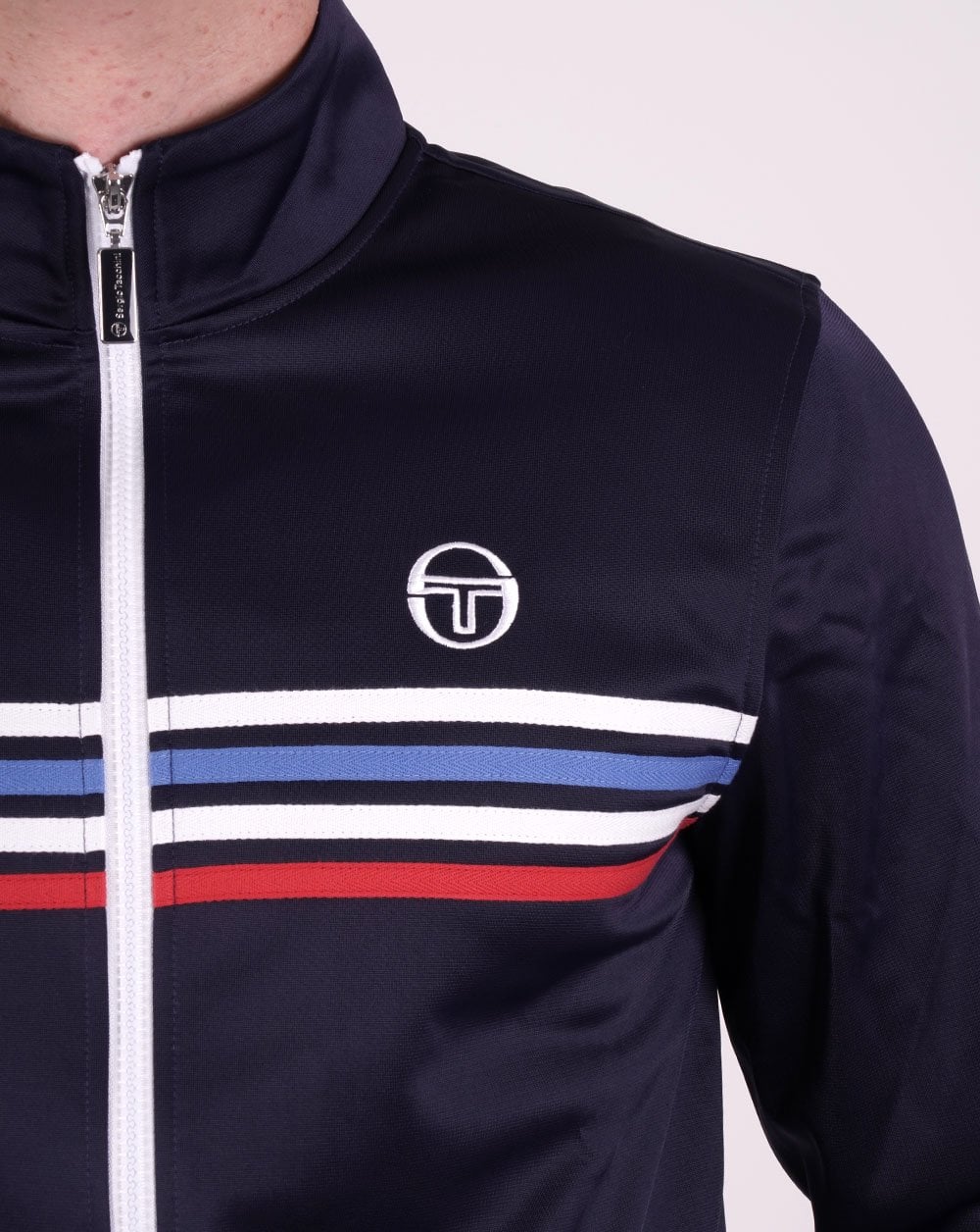 Sergio Tacchini Multi Stripe Track Top Navy Blue - Image 2