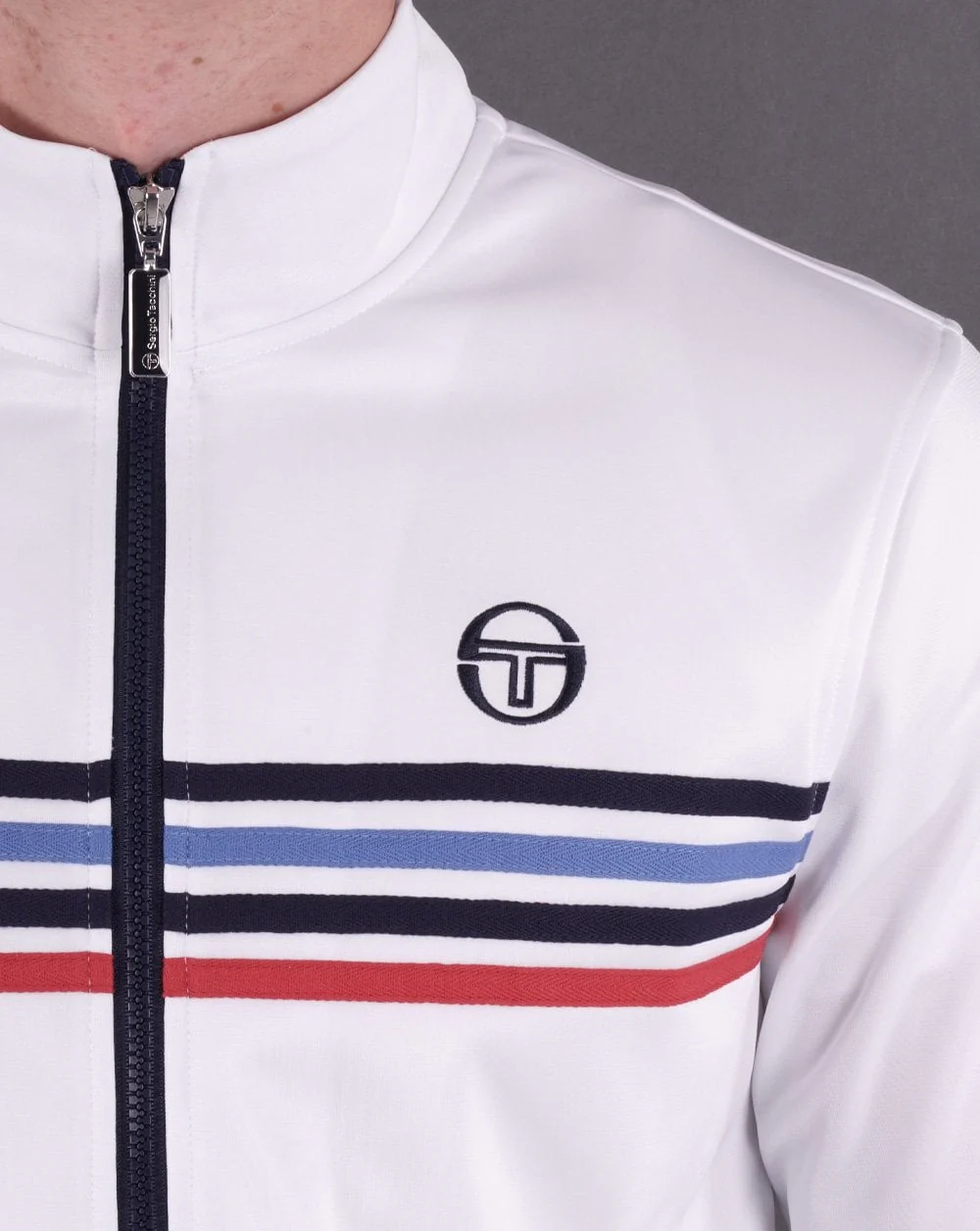 Sergio Tacchini Multi Stripe Track Top White - Image 2