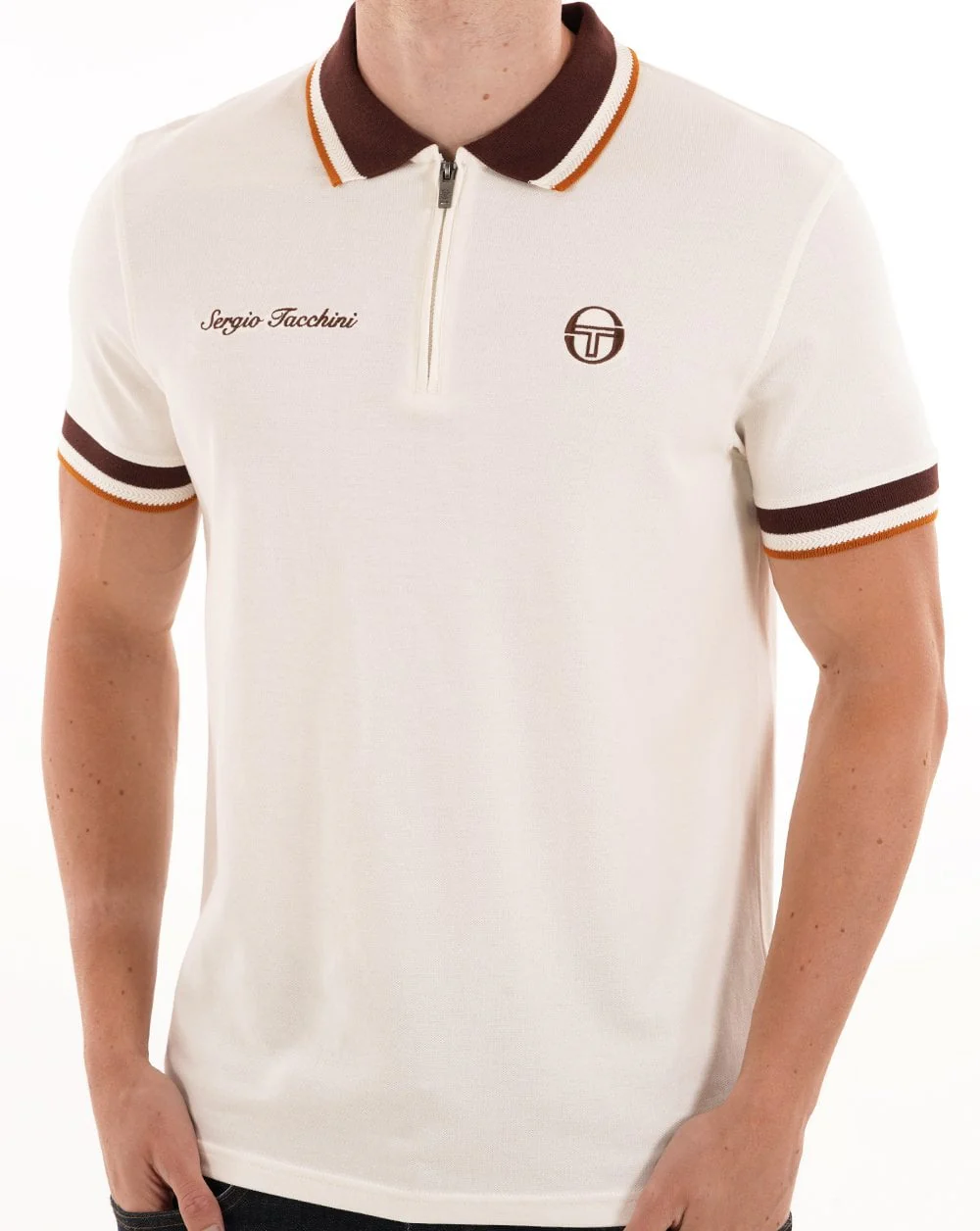 Sergio Tacchini Nanto Zip Polo Shirt Gardenia