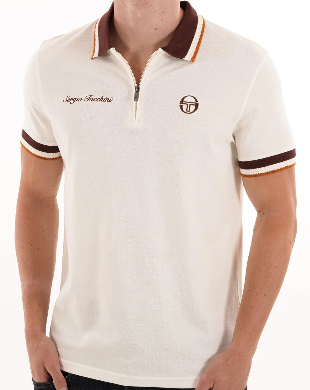 Sergio Tacchini Nanto Zip Polo Shirt Gardenia - Image 2